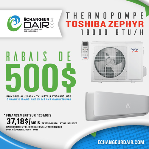 Thermopompe Sherbrooke Climatiseur mural Granby, Drummondville