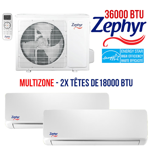 thermopompe Zephyr Multizone 36000 btu energystar